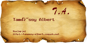 Tamássy Albert névjegykártya